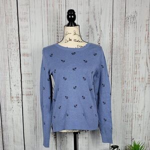 Nautica Blue Anchor Sailor Dressy Chic Sweater